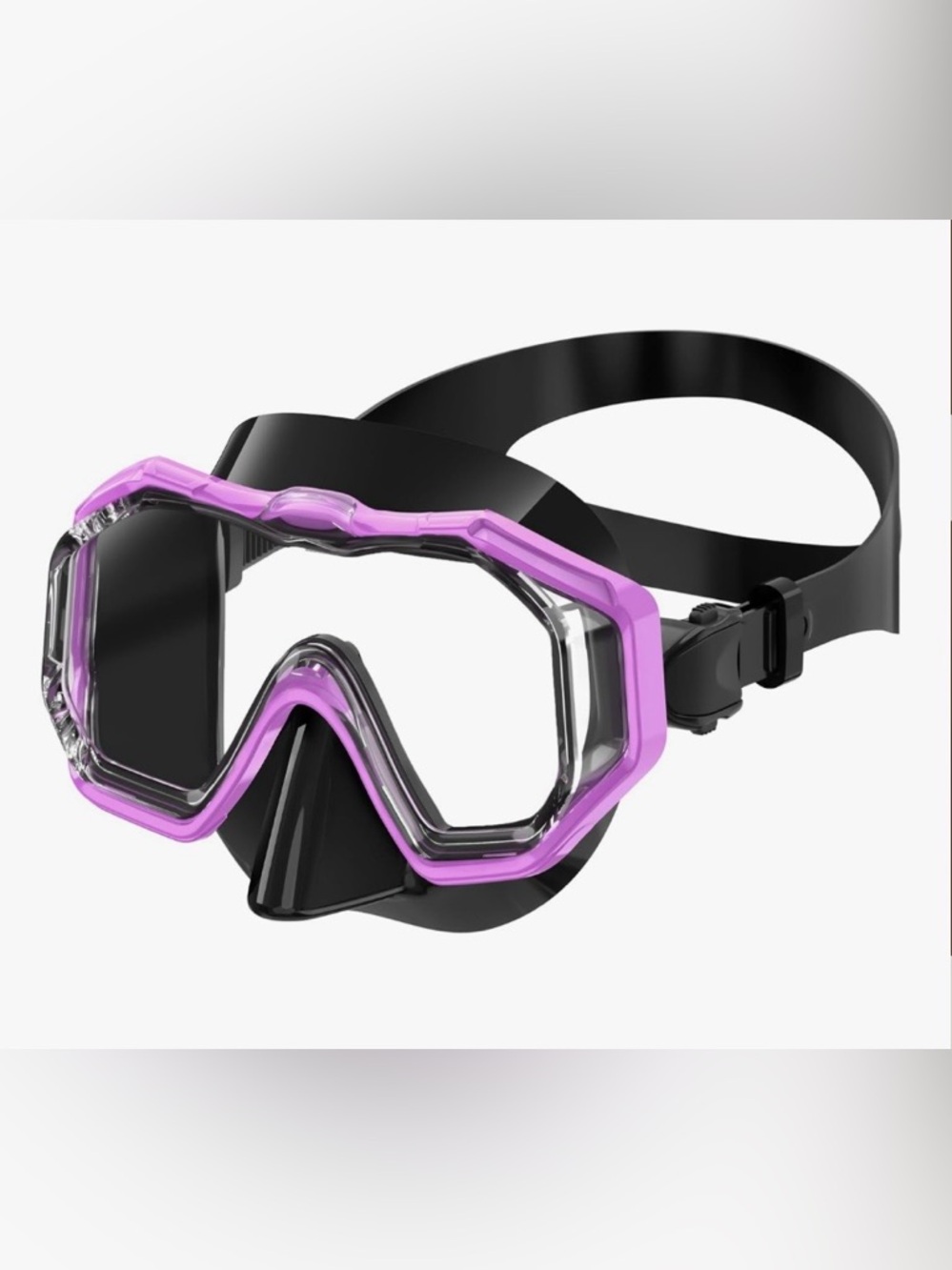 Kids Pink and Black Swim Mask - Youth Snorkel/Goggles